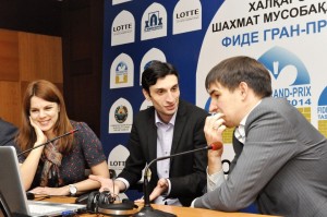 Jobava e Andreikin nella conferenza stampa post-partita.