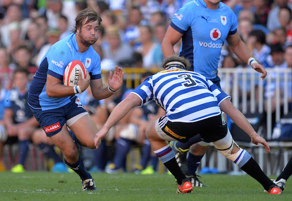 Ulrich Beyers of the Bulls runs into Pat Cilliers of Western Province during the 2014 Absa Currie Cup Semifinal Rugby Match between Western Province and The Bulls at Newlands Stadium, Cape Town on 18 October 2014 ©Chris Ricco/BackpagePix